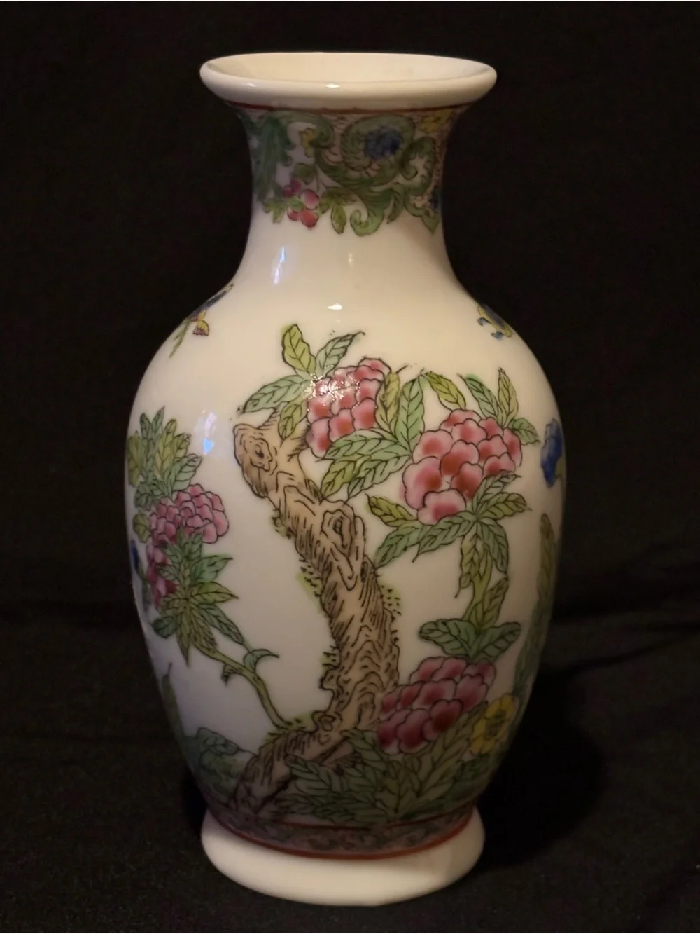 Vintage Chinese Ceramic Floral Vase